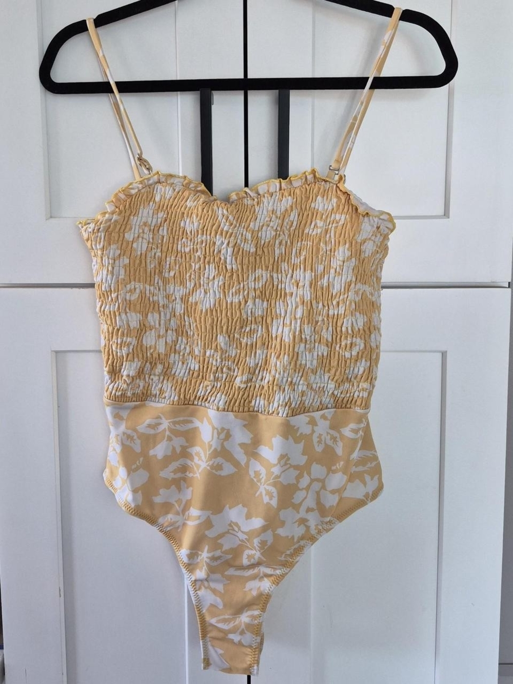 Girls Yellow Floral One-Piece Swimsuit